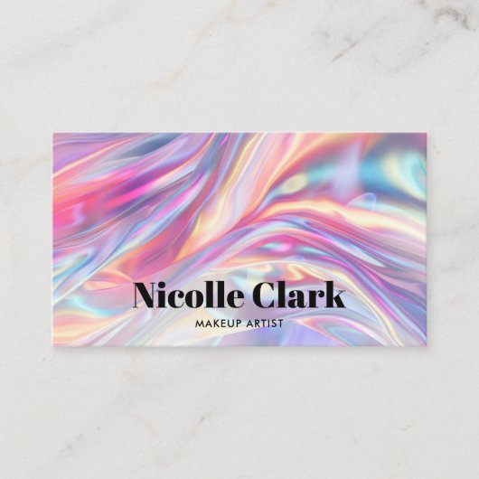 Holografische iriserende QR-code vet modern Visitekaartje (Voorkant)