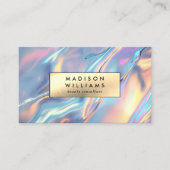 Holografische iriserende Shimmer Modern Visitekaartje (Voorkant)