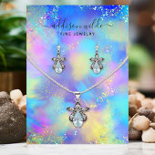 Holografische Iriserende Sieraden Display Visitekaartje