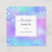 Holografische iriserende sprankelende glitter vierkante visitekaartje (Voorkant)