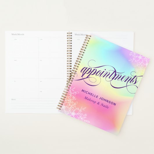 Holografische iriserende wervelende afspraken planner (Display)