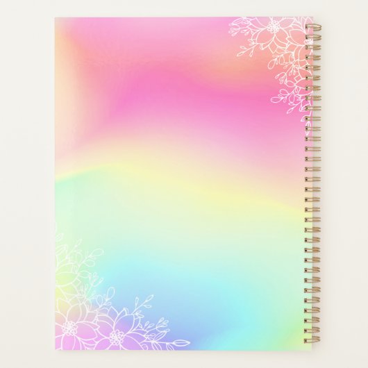 Holografische iriserende wervelende afspraken planner (Achterkant)