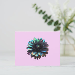 Holografische iriserende zwarte dahlia briefkaart