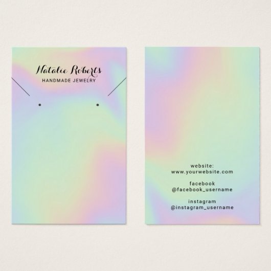 Holografische juwelen die Ketting verkennen Visitekaartje (Voorkant /achterkant)