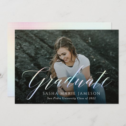 Holografische kalligrafie Afstuderen Landschapsfot Kaart (Voorkant / Achterkant)