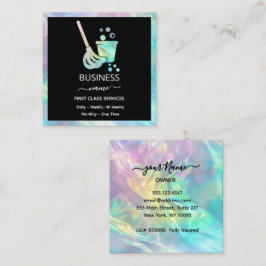 Holografische KANTOOR-reinigingsservice Vierkante Visitekaartje