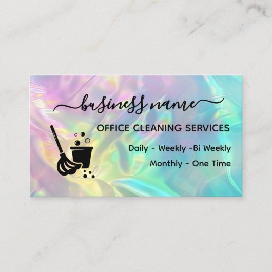 Holografische Kantoor-reinigingsservice Visitekaartje (Voorkant)