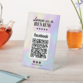 Holografische kapsalon Facebook Reviewen QR-code Reclamebord Met Voetstuk (Insitu)