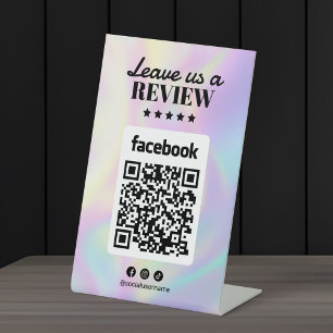Holografische Kapsalon Facebook Reviews Qr Code Reclamebord Met Voetstuk