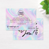 Holografische klant bedankt - voeg uw Logo toe Visitekaartje (Bureau)