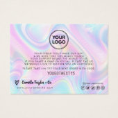 Holografische klant bedankt - voeg uw Logo toe Visitekaartje (Voorkant)