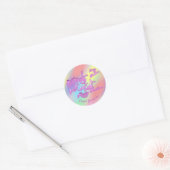 Holografische kleurentherapie Merry Christas uit n Ronde Sticker (Envelop)