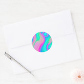 Holografische kleurige achtergrond ronde sticker (Envelop)