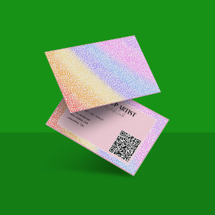 holografische kleurrijke Neon QR Code Make-up Arti Visitekaartje