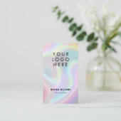 Holografische koel Minimalistisch modern Uw Logo Visitekaartje (Staand voorkant)