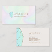 Holografische Kwarts Crystal Energy Healer Visitekaartje (Voorkant / Achterkant)