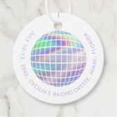 Holografische laatste disco bachelorette bedankjes labels (Voorkant)