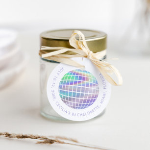 Holografische laatste disco bachelorette bedankjes labels