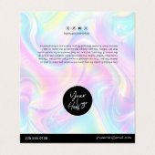 Holografische Lash Aftercare & Appointherinnering Visitekaartje (Buitenkant ongevouwen)