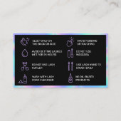 Holografische Lash Lift en Tint Aftercare Kaart Visitekaartje (Achterkant)