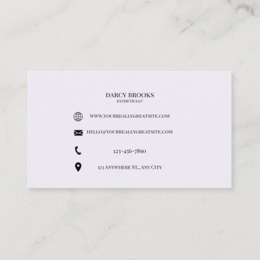 Holografische Lashes Esthetician Lash Tech Visitekaartje (Achterkant)