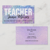  holografische leraar Visitekaartjes (Voorkant / Achterkant)