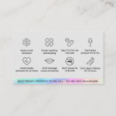 Holografische Lip Filler Botox Aftercare Instructi Visitekaartje (Achterkant)