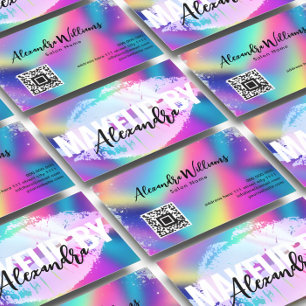Holografische Lippen Glitter Make-up Artiest Beaut Visitekaartje