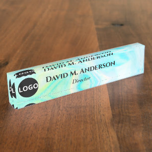 Holografische logo Custom Desk Nameplate Naambordje