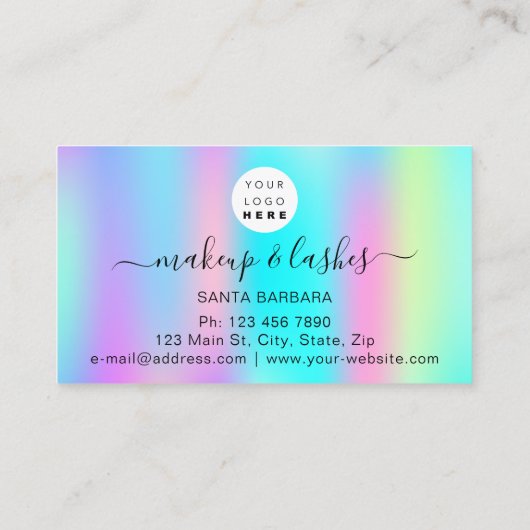 Holografische Logo QR-code Lash Makeup Hair Drives Visitekaartje (Achterkant)