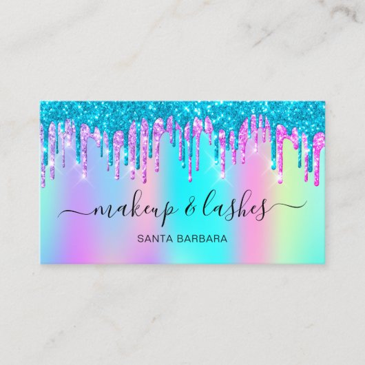 Holografische Logo QR-code Lash Makeup Hair Drives Visitekaartje (Voorkant)