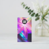 Holografische Logo Zwarte Oorbel Display Kaart Visitekaartje (Staand voorkant)