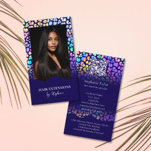 Holografische luxe haarstylist extensies pruik fot visitekaartje