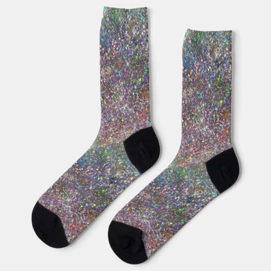 Holografische luxe regenboog glitter Sokken (Links)