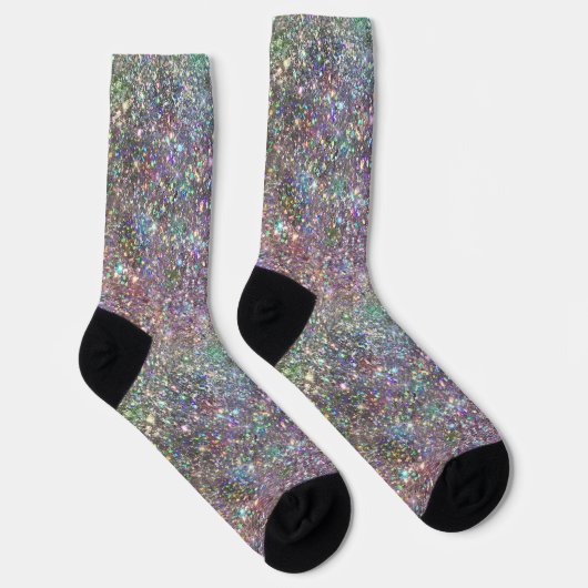 Holografische luxe regenboog glitter Sokken (Rechts)
