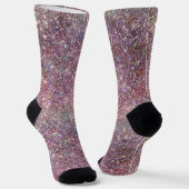 Holografische Luxe Roze Regenboog Glitter Sokken (Gebogen)