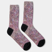 Holografische Luxe Roze Regenboog Glitter Sokken (Rechts)
