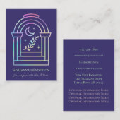 Holografische maan en Herb Mystical Boho Doorway Visitekaartje (Voorkant / Achterkant)