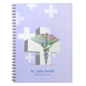 Holografische Medische 3D Caduceus Witte Kruis Notitieboek (Voorkant)