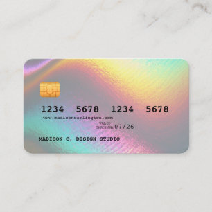 Holografische Metallic-creditcardstijl Visitekaartje