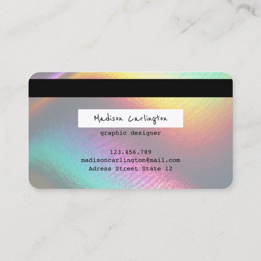 Holografische Metallic-creditcardstijl Visitekaartje (Achterkant)