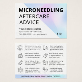Holografische Microneedling Nazorg in Pasteltinten Visitekaartje