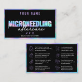 Holografische Microneedling Nazorg Kaart Visitekaartje (Voorkant / Achterkant)