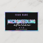 Holografische Microneedling Nazorg Kaart Visitekaartje (Voorkant)