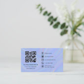 Holografische Minimalistische QR-code Visitekaartje (Staand voorkant)