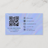 Holografische Minimalistische QR-code Visitekaartje (Voorkant)