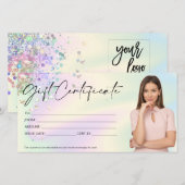 holografische moderne cadeaukaart toevoegen logo (Voorkant / Achterkant)