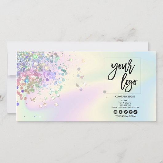 holografische moderne cadeaukaart toevoegen logo (Achterkant)