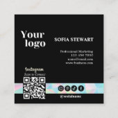 Holografische moderne gedurfde sociale media volge vierkante visitekaartje (Achterkant)