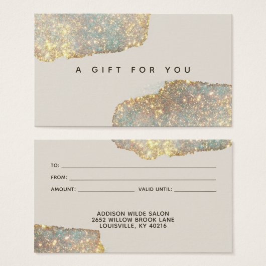 Holografische moderne glamour glitters cadeaukaart visitekaartje (Voorkant /achterkant)